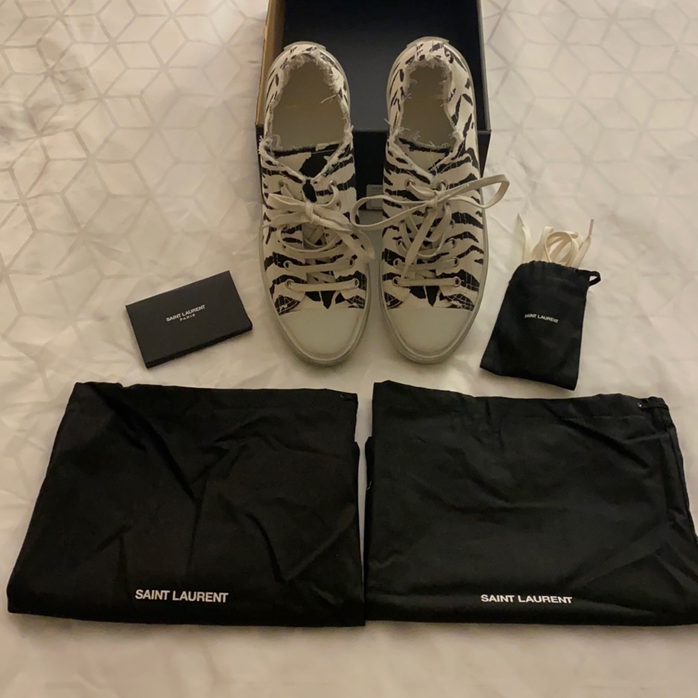Saint Laurent black & white Bedford sneakers 38.5 nwt